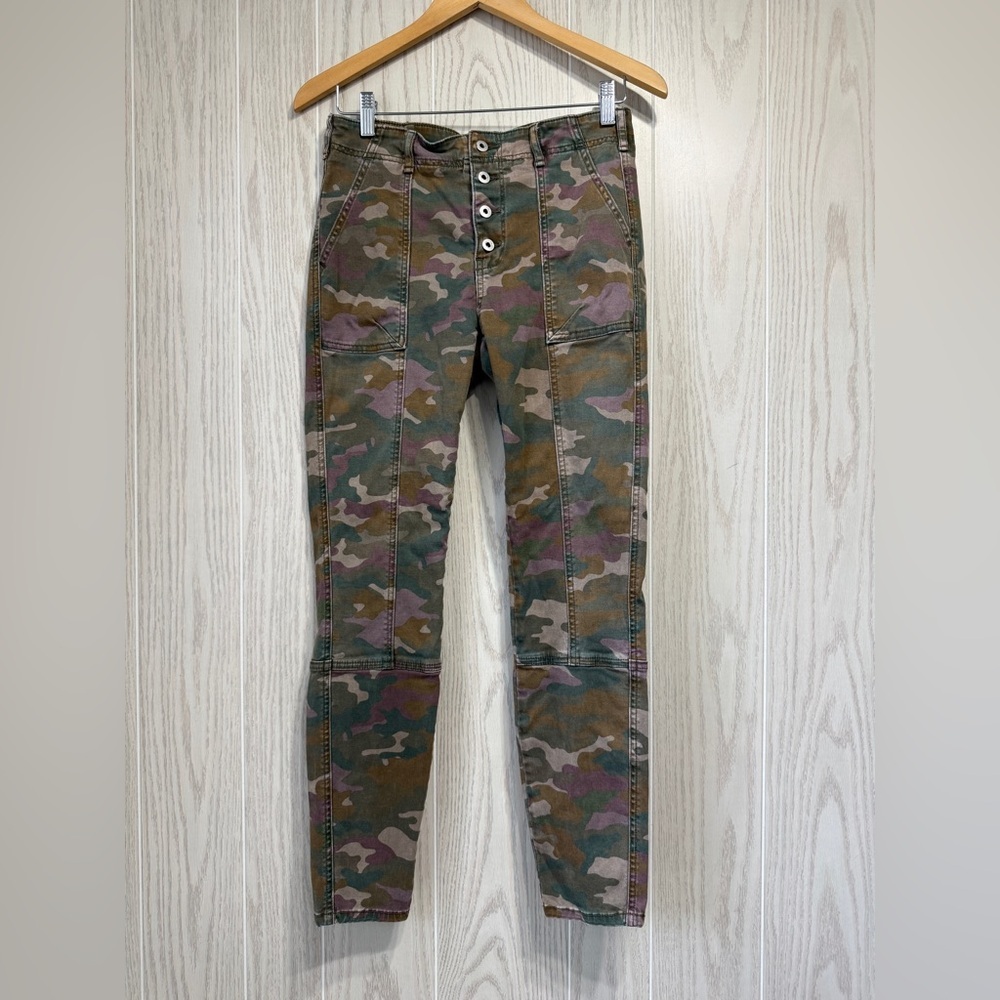 Anthropologie Camo Utility Skinny Cargo Pants Size 27